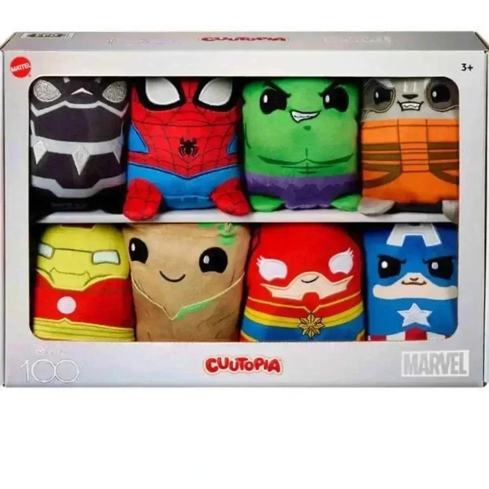 Disney 100 x Marvel Cuutopia 5” Plush 8-Pack ft. Spider-Man/Groot/Hulk - NEW!!